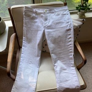 Loft Modern Kick Crop white jeans